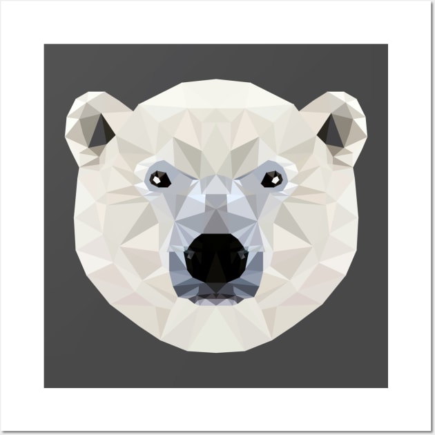 Low Poly Polar Bear Wall Art by SchaubDesign